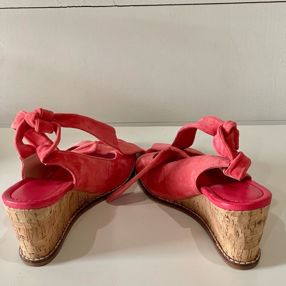 Bettye Muller asper drill, cork soul wedge size 10 suede uppers in peach sherbet - Picture 2 of 6